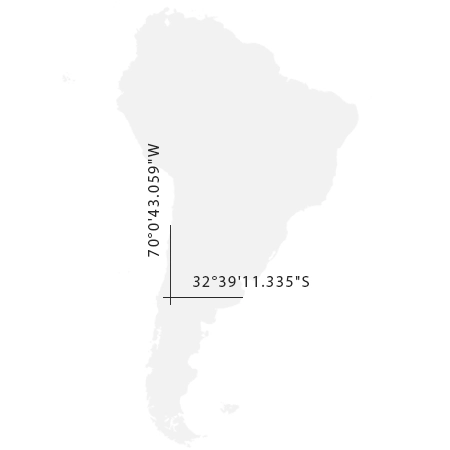 Mapa kontinentu s vyznačením souřadnic expedice