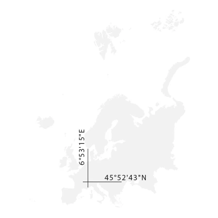 Mapa kontinentu s vyznačením souřadnic expedice