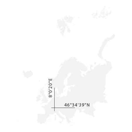 Mapa kontinentu s vyznačením souřadnic expedice