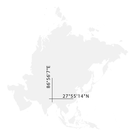 Mapa kontinentu s vyznačením souřadnic expedice