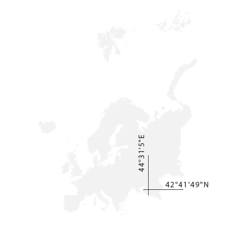 Mapa kontinentu s vyznačením souřadnic expedice